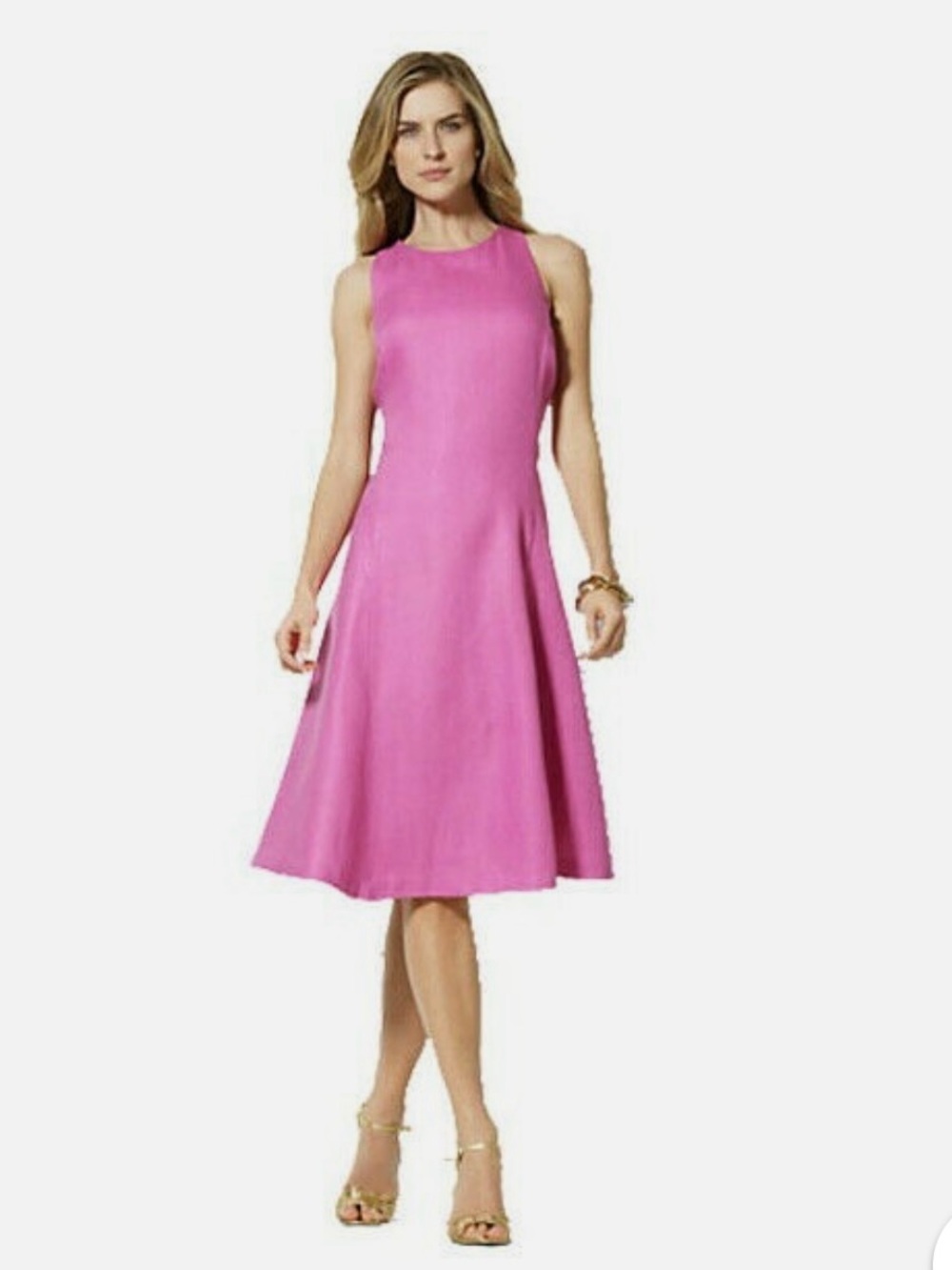Lauren Ralph Lauren Bright Pink Linen Dress - Picture 12 of 13